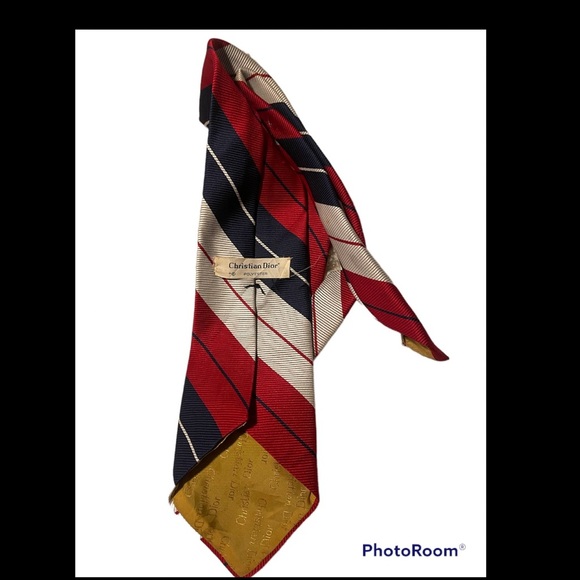Christian Dior red white and blue tie - Picture 2 of 2
